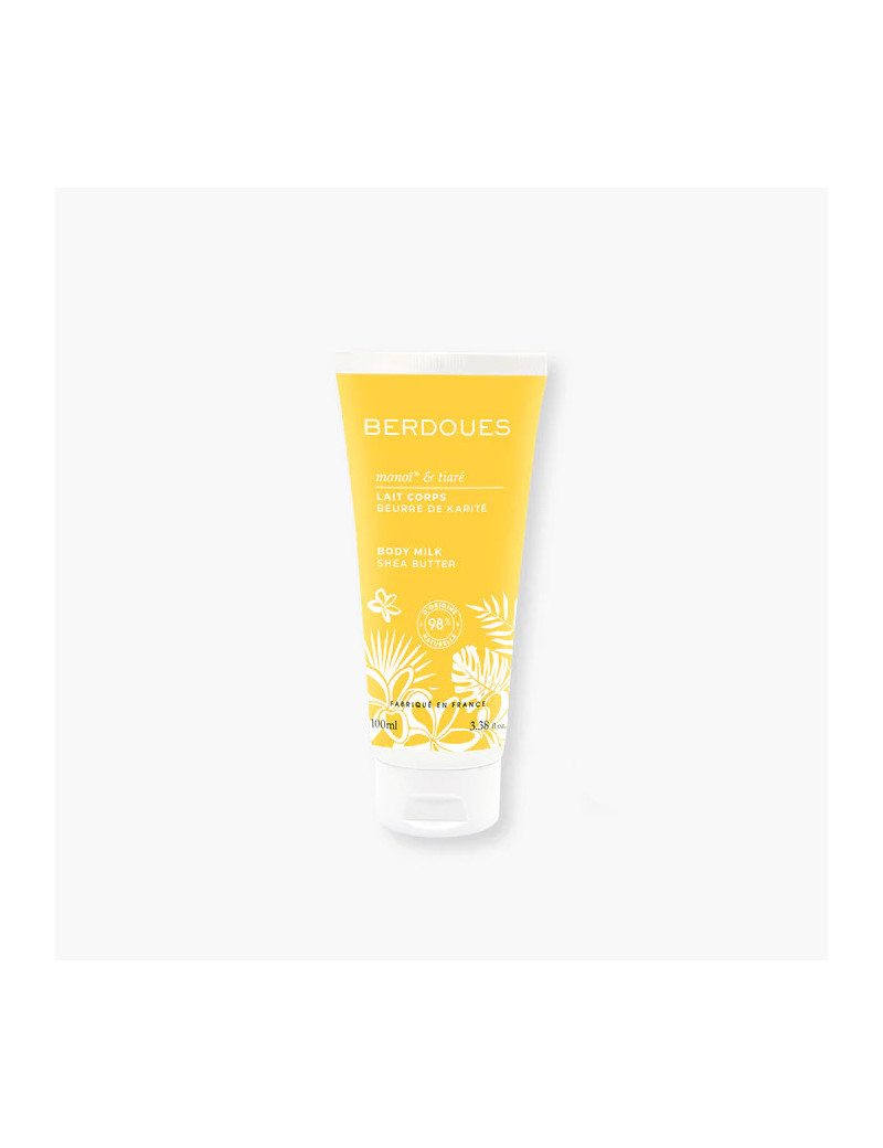 Lait Corps Monoï & Tiaré – Soin hydratant 100 ml | Berdoues